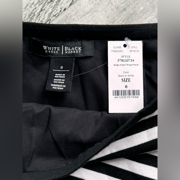 NWT! WHBM Women's Striped Pencil Skirt - size 0 - Picture 4 of 4